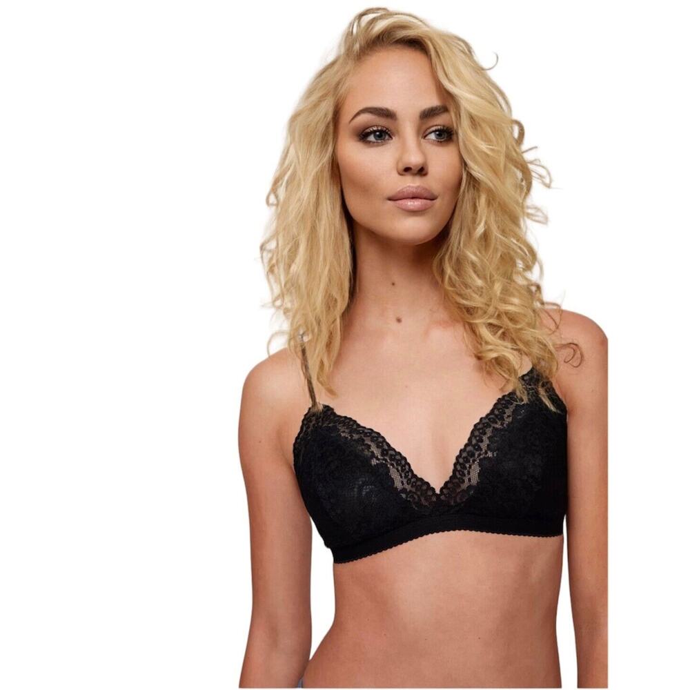 Aritzia Talula Monterey Bralette Sexy Black Convertible Design Soft Lace Medium